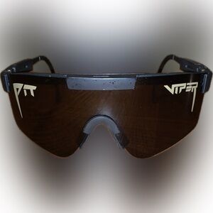Pit Viper Wrap Around Black Smoke Lens Speckle Shades Glasses